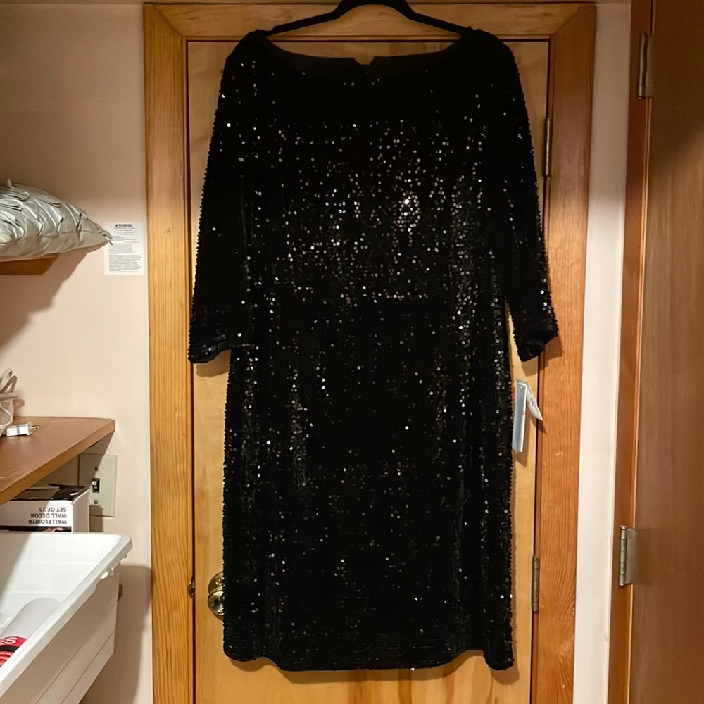 Black velvet and sequin Eliza J dress
